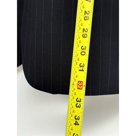 Brooks Brothers Blazer Suit Jacket Striped Navy Blue Men Size 45 R Wool Stretch - Picture 7 of 11